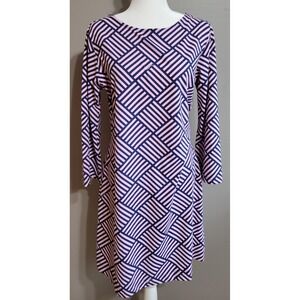 Melly M Sleeved Pink & Navy Dress